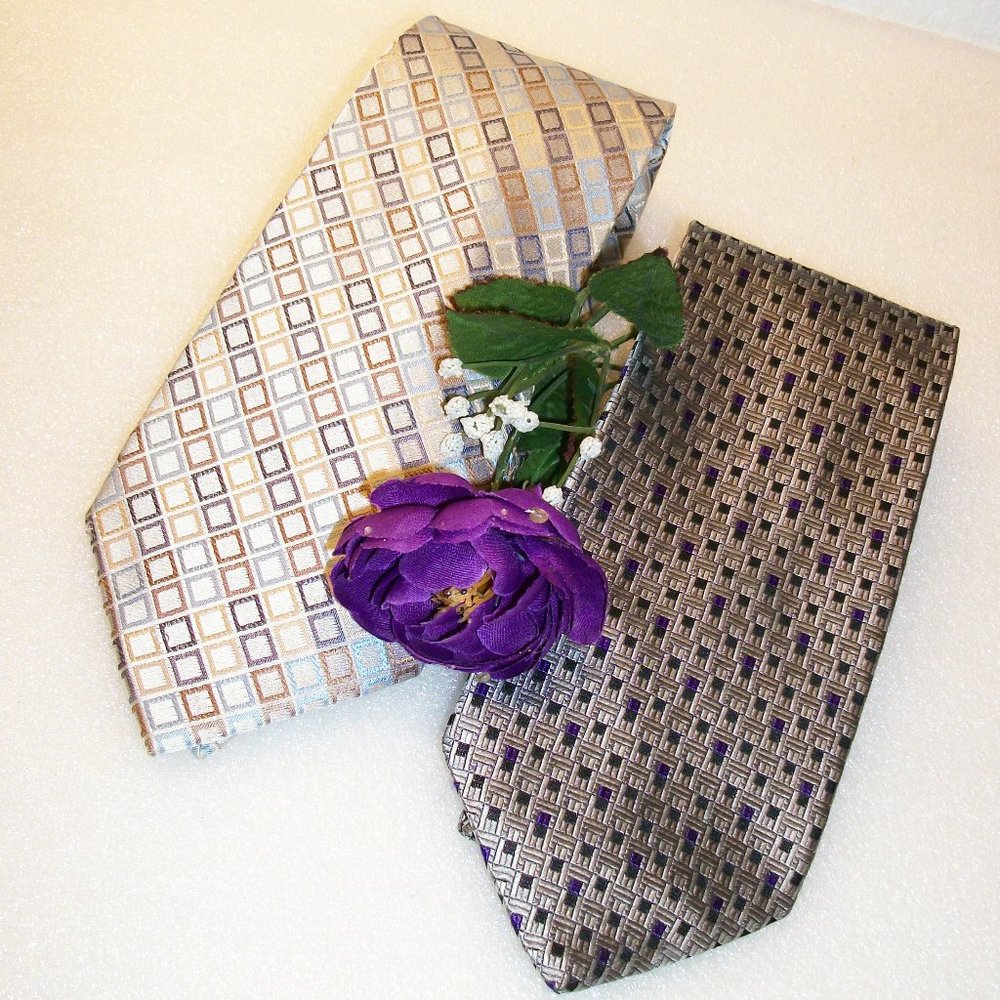 ❄️HP❄️ 2 GEOFFREY BEENE Mens Ties 100% Silk